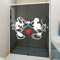Adesivo P/ Box Vidro Mickey E Minnie Romântico Banheiro 100x64cm - AdesivAqui