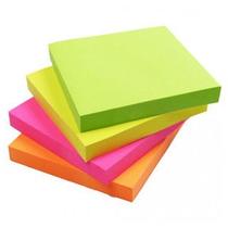 Adesivo p/ Recado Post-it Neon 76x76 c/ 400 Folhas