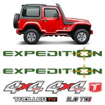 Adesivo P/ Troller Expedition 4x4 2011 T4 Verde Genérico