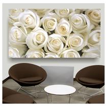 Adesivo Painel Flores Rosas Brancas Papel De Parede Sala S42