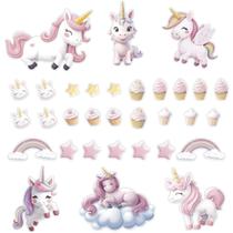 Adesivo Papel De Parede Infantil Unicórnios Cupcake Estrela