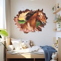 Adesivo Papel De Parede Quarto Infantil Cavalo Efeito 3d Adesivo Papel De Parede Quarto Infantil Cavalo Efeito 3d