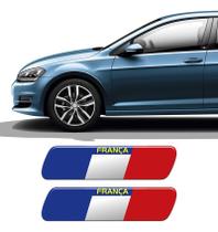 Adesivo Par De Emblema Coluna Bandeira Da França Resinado Adesivo Par De Emblema Coluna Bandeira Da França Resinado