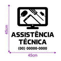 Adesivo para Assistência Técnica Celular em tamanhos P, M e G para Vitrine loja e comercio Astc11 - Family Adesivos