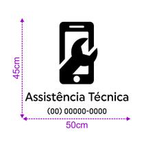 Adesivo para Assistência Técnica Celular tamanhos P, M e G Vitrine loja cod.Astc9