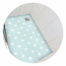Adesivo Para Banheiro Box Ladrilho Celeste Antiderrapante Lavável - 1,20 x 0,80 metros