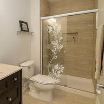 Adesivo Para Box de Banheiro Floral Arabesco Jateado Adesivo Para Box de Banheiro Floral Arabesco Jateado