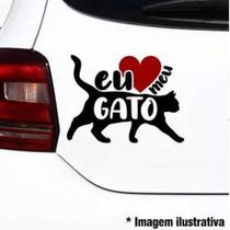 Adesivo Para Carro Eu Amo Meu Gato