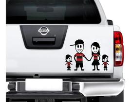 Adesivo para Carro Família Feliz - Casal + 02 filhas - Time de Futebol Cor:Branco Adesivo para Carro Família Feliz - Casal + 02 filhas - Time de Futebol Cor:Branco