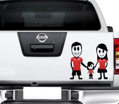 Adesivo para Carro Família Feliz - Casal + Filha - Time Medida:15 x 15 cm Adesivo para Carro Família Feliz - Casal + Filha - Time Medida:15 x 15 cm