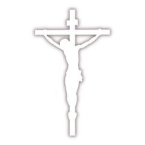 Adesivo Para Carro Jesus Crucificado Branco 9 cm Adesivo Para Carro Jesus Crucificado Branco 9 cm