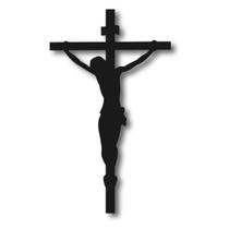 Adesivo Para Carro Jesus Crucificado Preto 9 cm Adesivo Para Carro Jesus Crucificado Preto 9 cm