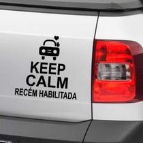 Adesivo Para Carro Keep Calm Recém Habilitada-G 30X30Cm