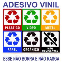 Adesivo Para Coleta Seletiva De Lixo Reciclagem (6 Unidades)