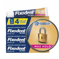 Adesivo para dentaduras Fixodent Ultra Max Hold 65 ml (pacote com 4)