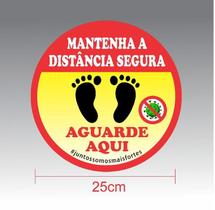 Adesivo para distância segura em filas - Kit c/ 10 unidades