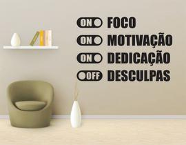 Adesivo Para Empresas Frases Coorporativas Foco Dedicação