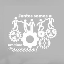 Adesivo Para Empresas Motivacional Juntos Somos Um Time Cor Branco