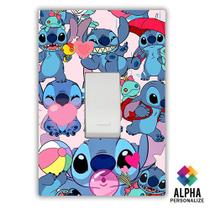 Adesivo para espelho de tomada Stitch colorido quarto infantil