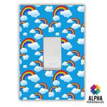 Adesivo para Interruptor de Luz Tomada Arco Iris Nuvens Céu Azul Adesivo para Interruptor de Luz Tomada Arco Iris Nuvens Céu Azul