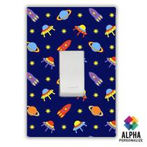 Adesivo para Interruptor Tomada Astronauta Espaço Decoração Adesivo para Interruptor Tomada Astronauta Espaço Decoração