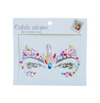 Adesivo Para o Rosto Colorido Cristal "Modelo 39" Festas Carnaval