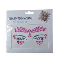 Adesivo Para o Rosto Strass Pink Cristal "Modelo 27" Festas Carnaval Adesivo Para o Rosto Strass Pink Cristal "Modelo 27" Festas Carnaval