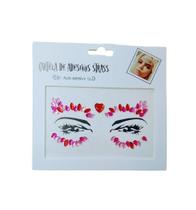 Adesivo Para o Rosto Strass Rosa Cristal "Modelo 11" Festas Carnaval Adesivo Para o Rosto Strass Rosa Cristal "Modelo 11" Festas Carnaval
