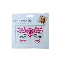 Adesivo Para o Rosto Strass Rosa Cristal "Modelo 15" Festas Carnaval Adesivo Para o Rosto Strass Rosa Cristal "Modelo 15" Festas Carnaval