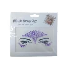Adesivo Para o Rosto Strass Roxo Cristal "Modelo 34" Festas Carnaval Adesivo Para o Rosto Strass Roxo Cristal "Modelo 34" Festas Carnaval