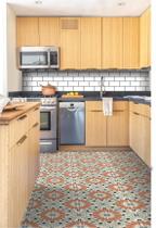 Adesivo Para Piso Antiderrapante Lavável Ladrilho Floral Adesivo Para Piso Antiderrapante Lavável Ladrilho Floral