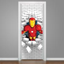 Adesivo Para Porta 3D Homem De Ferro 4 - 215x80cm - Mix Adesivos