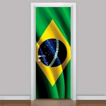 Adesivo Para Porta Bandeira Do Brasil-83X210Cm