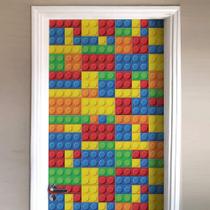 Adesivo Para Porta Legos Coloridos-63X210Cm