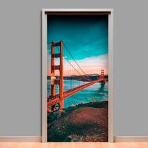 Adesivo Para Porta Ponte Golden Gate 3-63X210Cm - Mix Adesivos