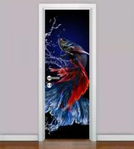 Adesivo Para Porta VIDA MARINHA - Fundo do Mar - Peixes - Tubarão - Tartaruga - Aquário