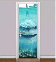 Adesivo Para Porta VIDA MARINHA - Fundo do Mar - Peixes - Tubarão - Tartaruga