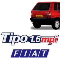Adesivo Para Tipo 1.6 Mpi + Fiat Emblemas Resinados Genérico