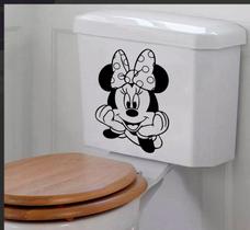 Adesivo para Vaso Sanitário Minnie Decoração Casa Adesivo de Parede Adesivo de Porta Preto