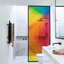 Adesivo Para Vidro Box Banheiro Jateado Decorado Prisma Prova D'Agua Adesivo Para Vidro Box Banheiro Jateado Decorado Prisma Prova D'Agua