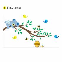 Adesivo Parede Abelhas Urso Dormindo 116x68 quarto infantil Adesivo Parede Abelhas Urso Dormindo 116x68 quarto infantil