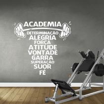 Adesivo Parede Academia Motivacional Força Garra Suor 90x84cm BRANCO Adesivo Parede Academia Motivacional Força Garra Suor 90x84cm BRANCO