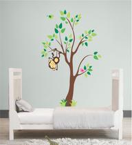 Adesivo Parede Árvore Infantil e Macaquinho Macaco Feliz