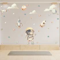Adesivo Parede Astronauta Aquarela Planetas Foguete Estrelas Adesivo Parede Astronauta Aquarela Planetas Foguete Estrelas