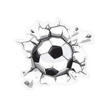 Adesivo Parede Bola Futebol Efeito 3D Quebrando Parede Adesivo Parede Bola Futebol Efeito 3D Quebrando Parede