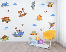 Adesivo Parede Brinquedos Divertidos Papel Parede Decalque Adesivo Parede Brinquedos Divertidos Papel Parede Decalque