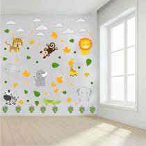Adesivo Parede Decorativa Infantil Safari 70 Peças Alta Qualidade Cores Vibrantes Inclui Animais Mat Adesivo Parede Decorativa Infantil Safari 70 Peças Alta Qualidade Cores Vibrantes Inclui Animais Mat
