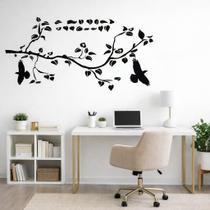 Adesivo Parede Galho Simples Preto 65x120 sala escritório Adesivo Parede Galho Simples Preto 65x120 sala escritório