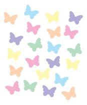 Adesivo Parede Infantil 72 Borboletas Tons Pastéis - 6 Cores