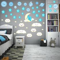 Adesivo Parede Lua Estrelas Planetas Nuvem Universo Infantil